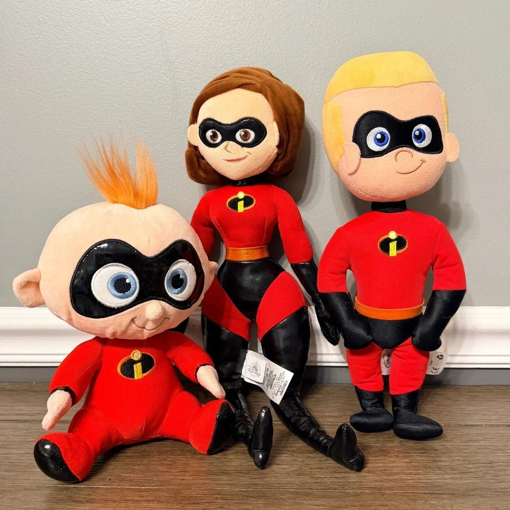 Disney‎ Store Pixar The Incredibles Plush Lot Jack-Jack Elastigirl Dash